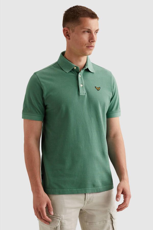 PME LEGEND Polo met garment-dye wassing en tailwing logo