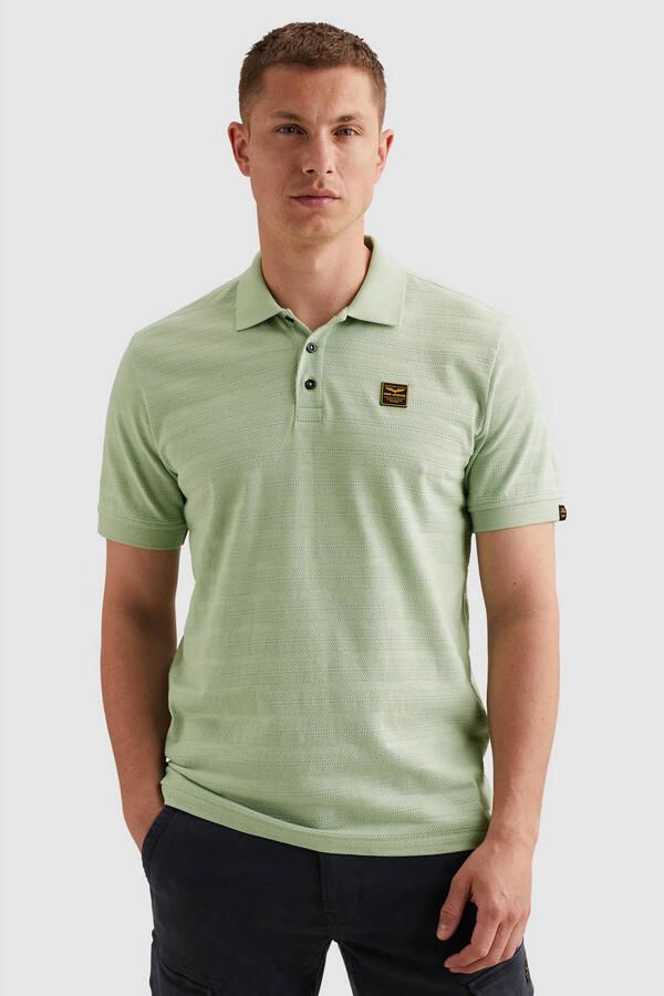 PME LEGEND Heren Polo's & T-shirts Short Sleeve Polo Jacquard Jersey Stripe Mint - Foto 5