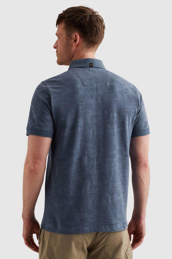 PME Legend regular polo met ingebreid patroon donkerblauw - Foto 5