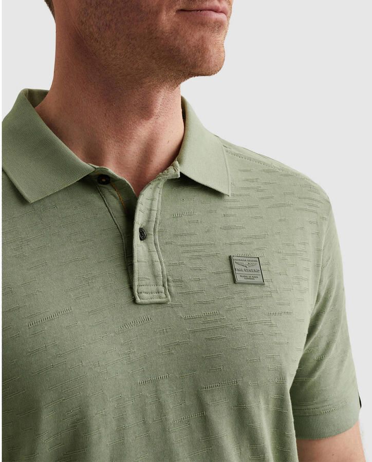 PME Legend regular polo met ingebreid patroon groen - Foto 2
