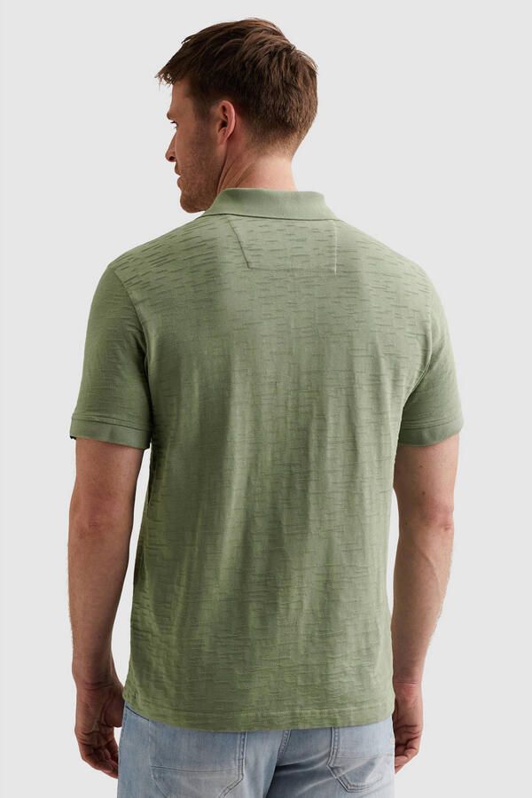 PME Legend regular polo met ingebreid patroon groen - Foto 3