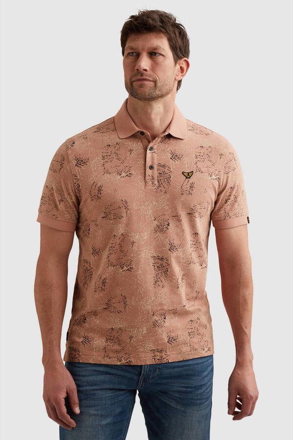 PME LEGEND Polo van jersey met allover print