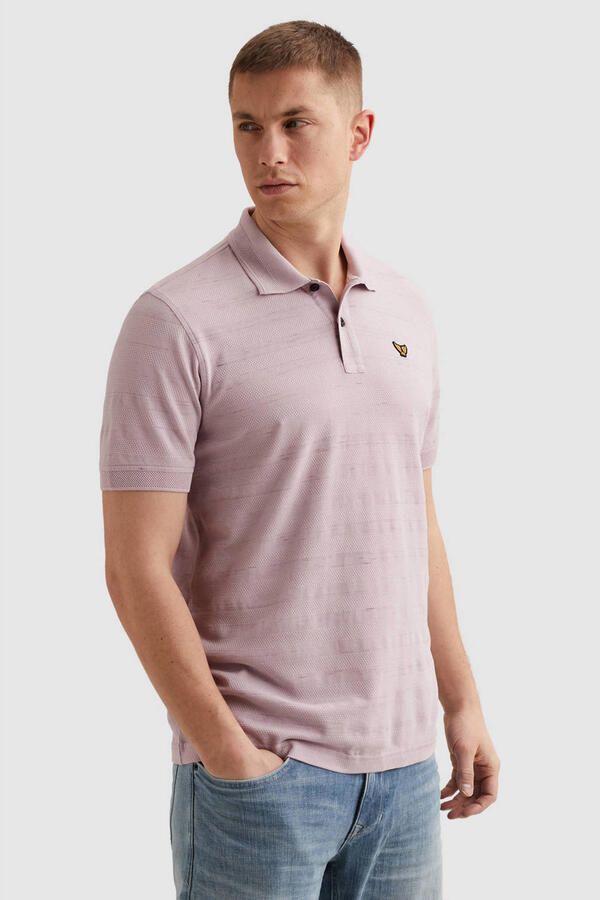 PME LEGEND Polo met streeppatroon en flight pocket