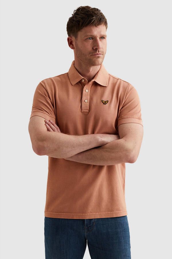PME LEGEND Polo met garment-dye wassing en tailwing logo