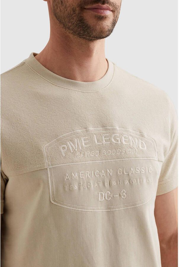 PME Legend regular T-shirt beige met textuur - Foto 2