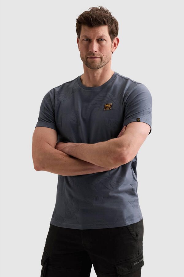 PME LEGEND Heren Polo's & T-shirts Short Sleeve R-neck Jacquard Jersey Blauw - Foto 5