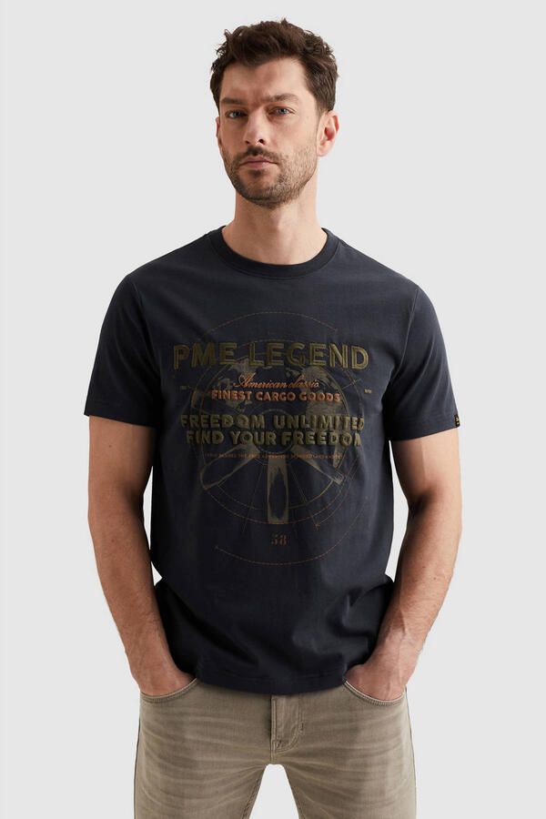 PME Legend regular T-shirt donkerblauw