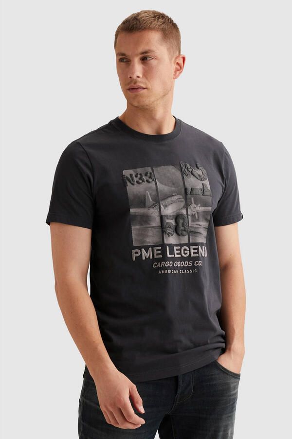 PME Legend regular T-shirt donkerblauw