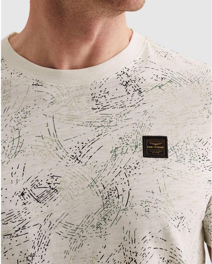 PME LEGEND T-shirt van slub jersey met allover print