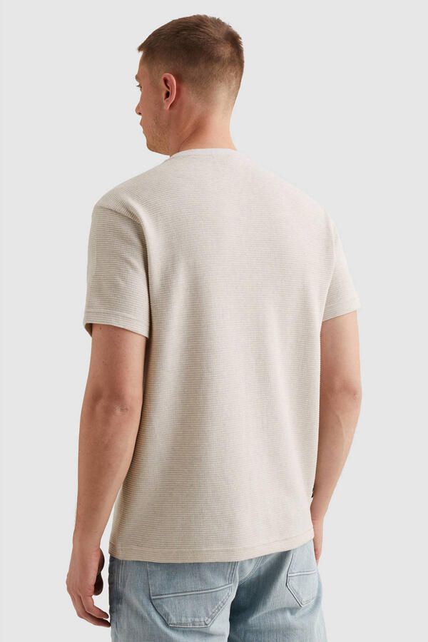 PME LEGEND Heren Polo's & T-shirts Two Tone Textured Stripe Ecru - Foto 6