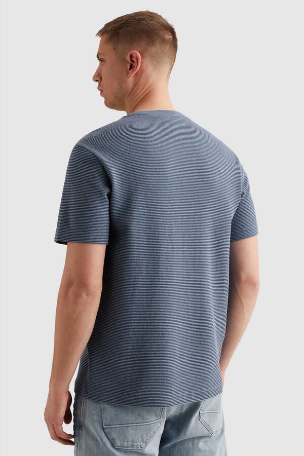 PME LEGEND Heren Polo's & T-shirts Two Tone Textured Stripe Blauw - Foto 6