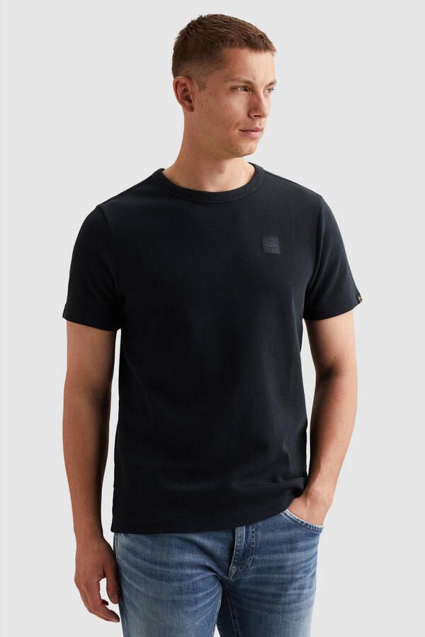 PME Legend regular T-shirt fijn gebreid donkerblauw