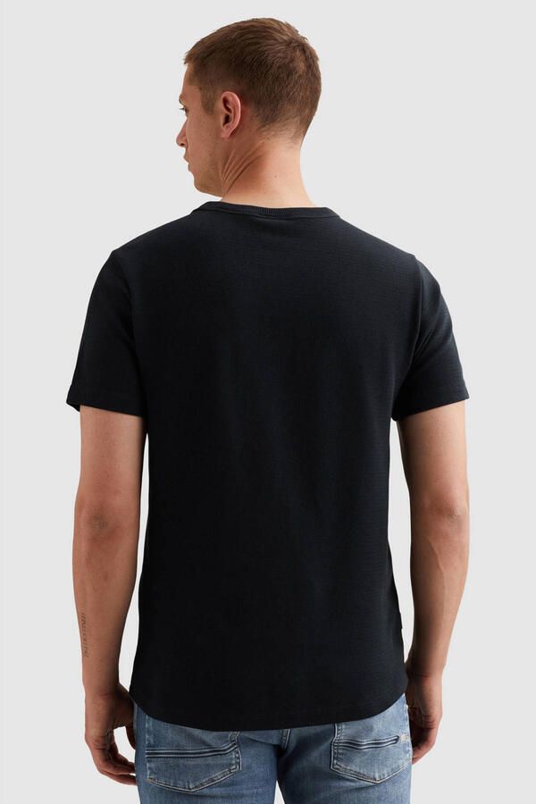 PME Legend regular T-shirt fijn gebreid donkerblauw - Foto 3