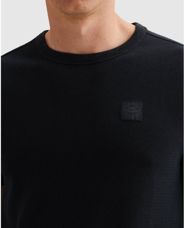 PME Legend regular T-shirt fijn gebreid donkerblauw - Foto 2