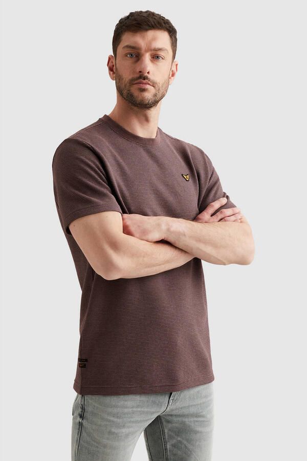 PME Legend regular T-shirt fijn gebreid donkerpaars