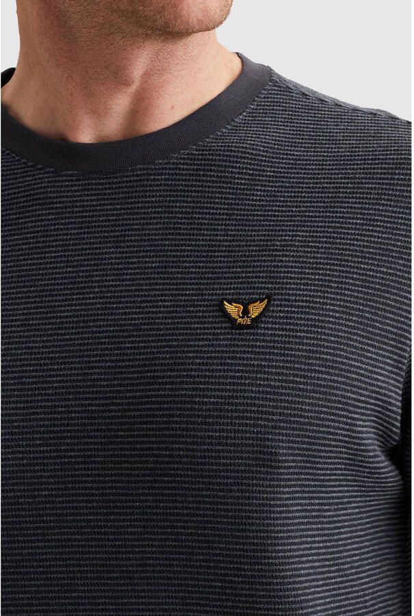 PME LEGEND Heren Polo's & T-shirts Two Tone Textured Stripe Donkerblauw - Foto 6