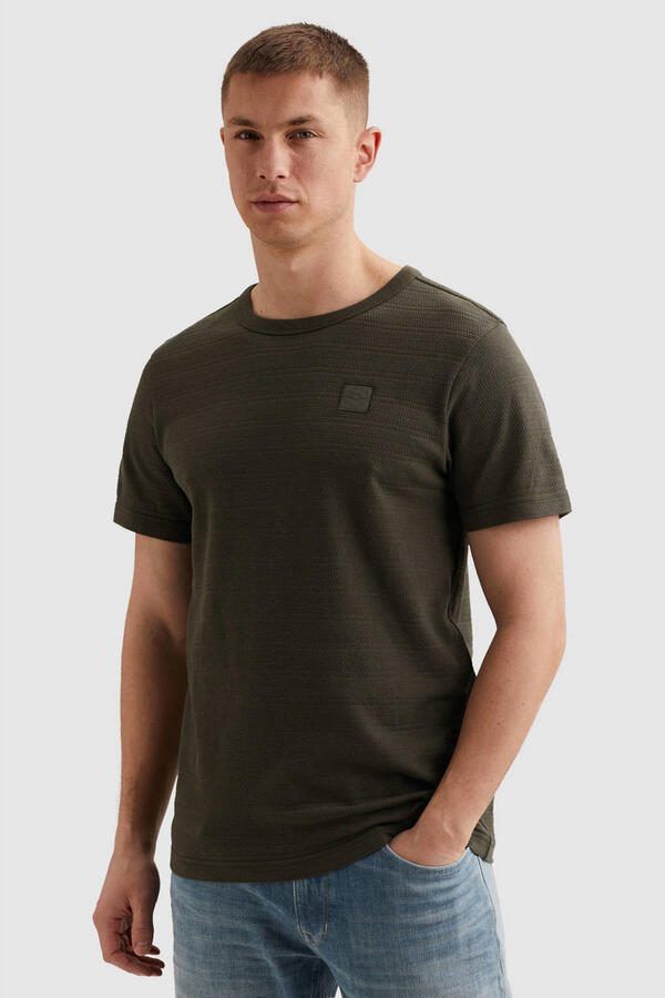 PME LEGEND Heren Polo's & T-shirts Jacquard Striped Olijf - Foto 5