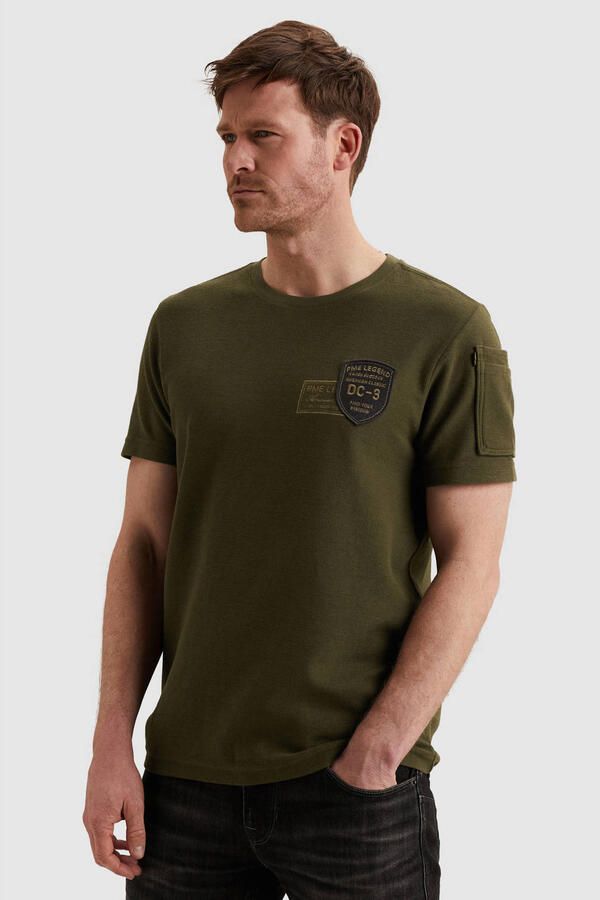 PME Legend regular T-shirt gebreid donkergroen