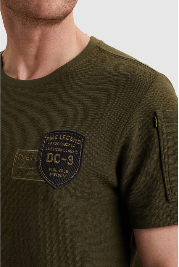 PME Legend regular T-shirt gebreid donkergroen - Foto 2