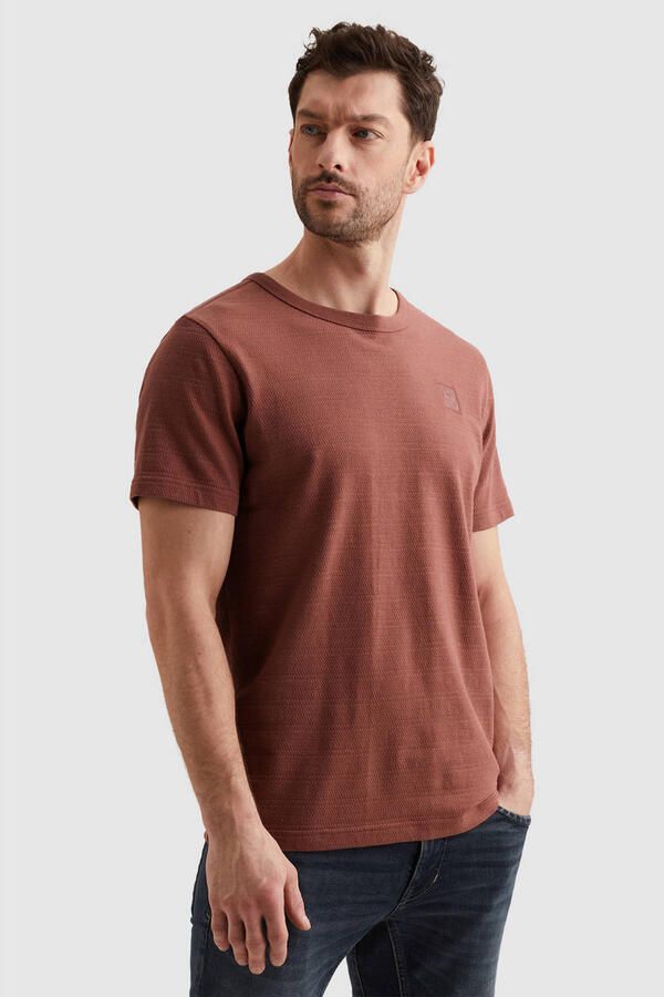 PME Legend regular T-shirt gebreid roodbruin
