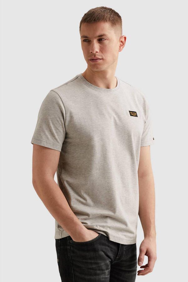 PME LEGEND Heren Polo's & T-shirts Short Sleeve R-neck Guyver Tee Lichtgrijs