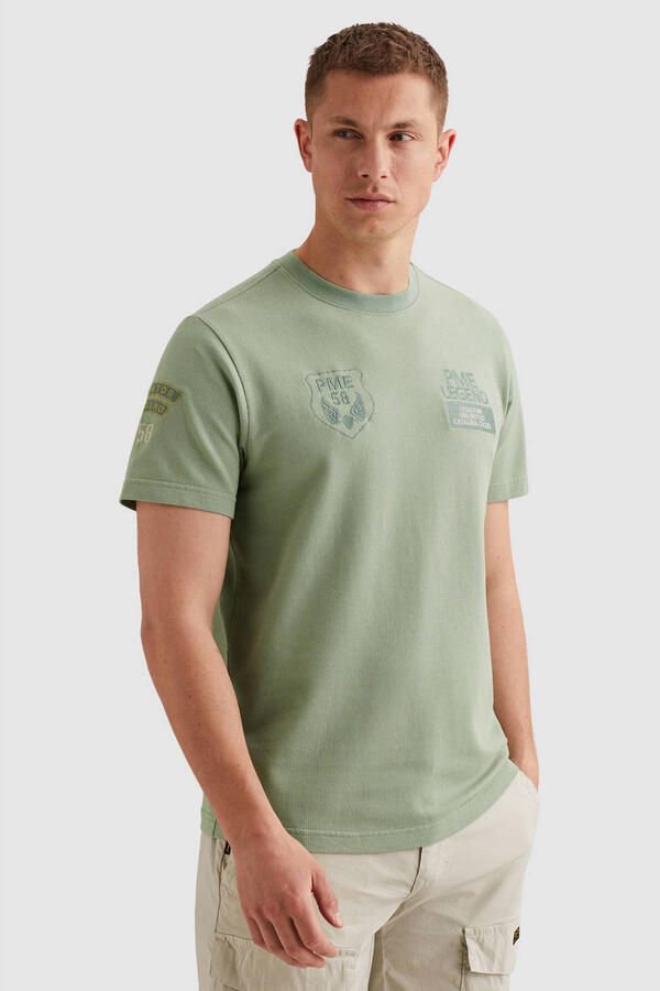PME Legend T-shirt met ronde hals en stitchings