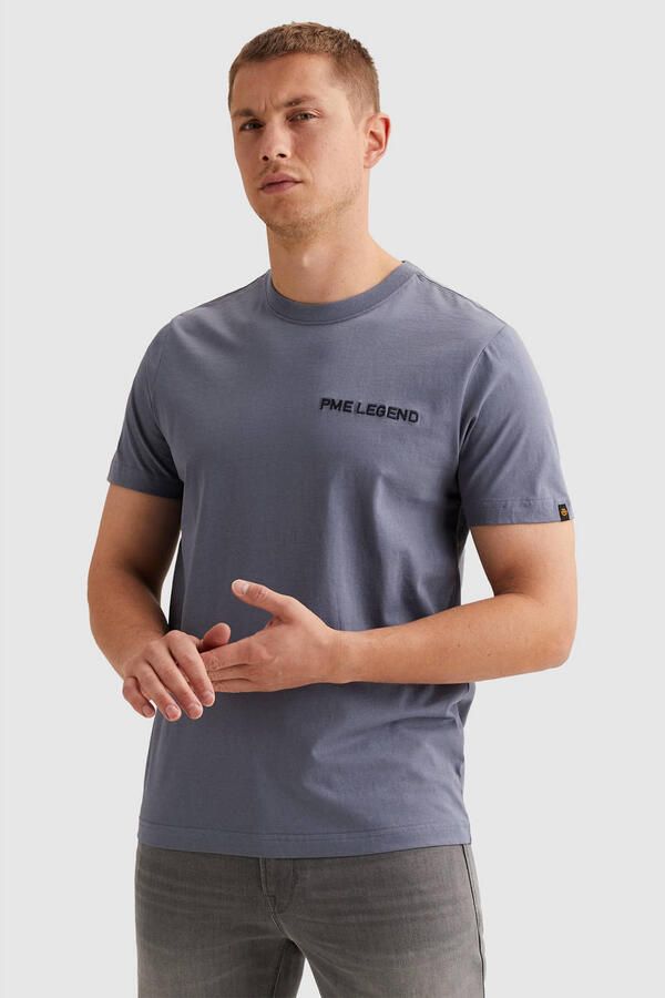 PME Legend regular T-shirt met backprint blauw