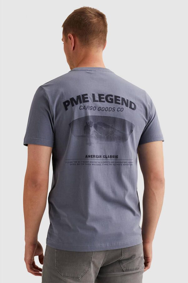 PME Legend regular T-shirt met backprint blauw - Foto 2