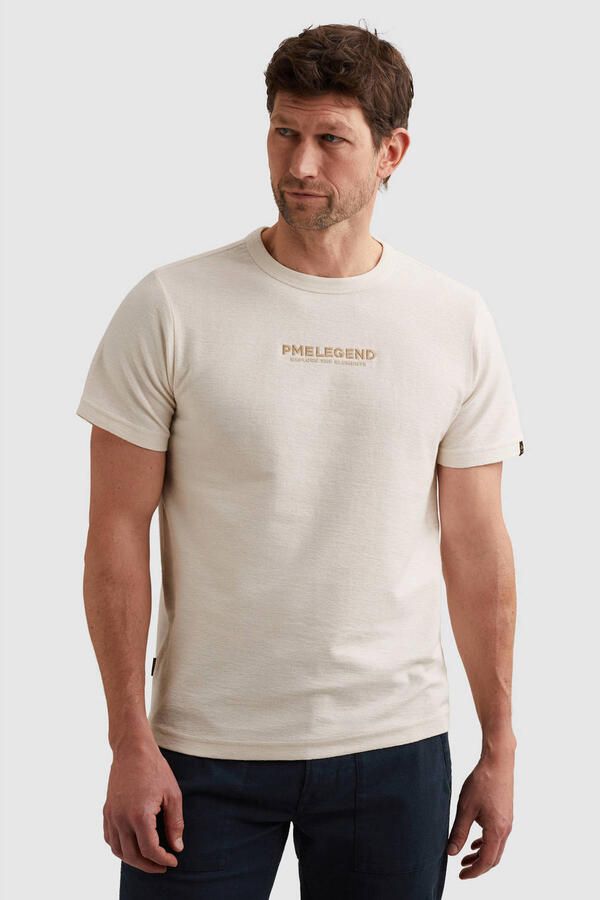 PME Legend regular T-shirt met backprint ecru