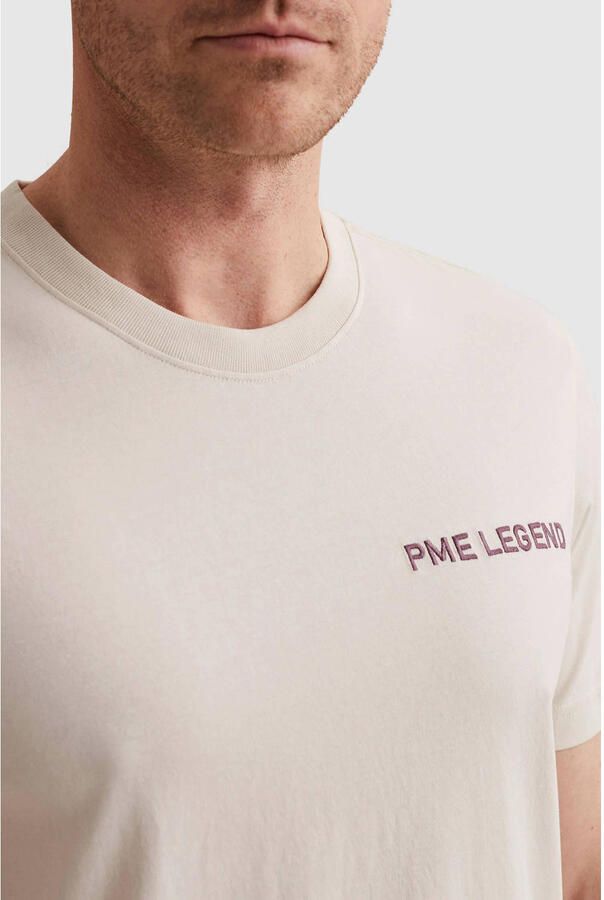 PME Legend regular T-shirt met backprint ecru - Foto 3