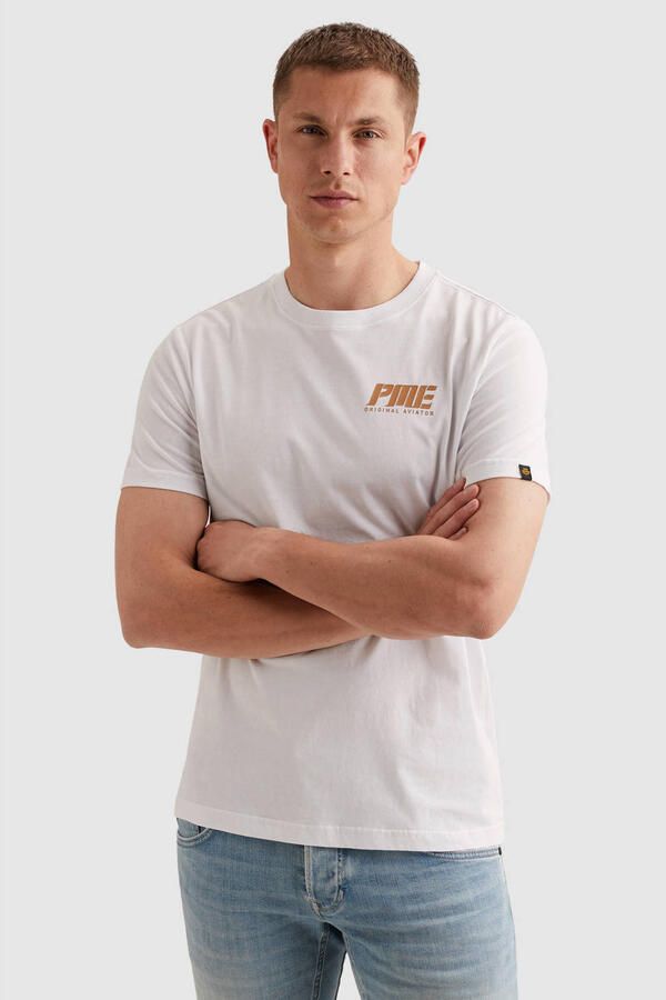 PME Legend regular T-shirt met backprint wit