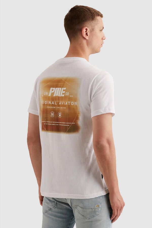 PME Legend regular T-shirt met backprint wit - Foto 3