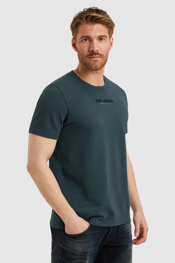 PME LEGEND Heren Polo's & T-shirts Flat Waffle Jersey Blauw - Foto 6