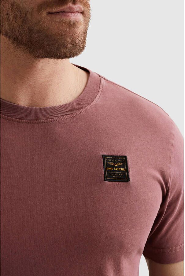 PME LEGEND T-shirt met garment-dye wassing en badge