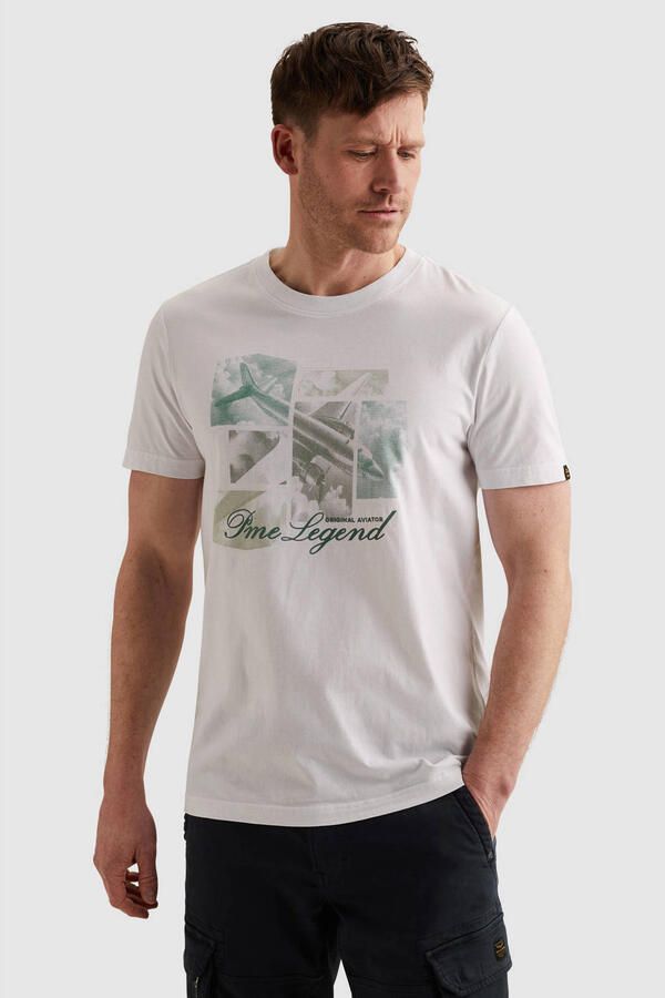 PME Legend T-shirt met labelprint en ronde hals