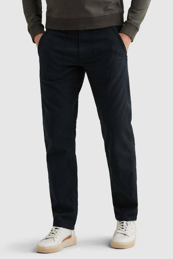 PME Legend relaxed casual broek met linnen antraciet - Foto 2