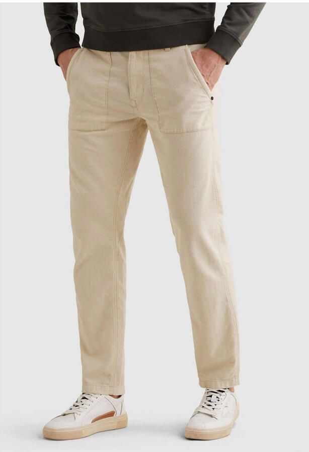 PME Legend relaxed casual broek met linnen beige