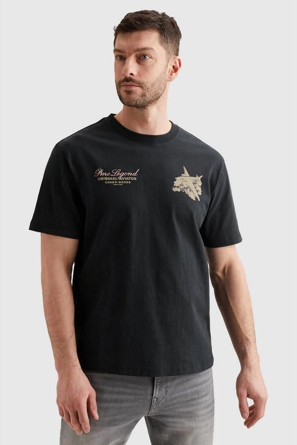 PME Legend relaxed fit T-shirt met label-prints en ronde hals