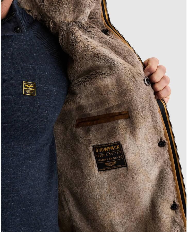 PME Legend SNOWPACK winterparka met imitatiebontkraag donkerblauw - Foto 2