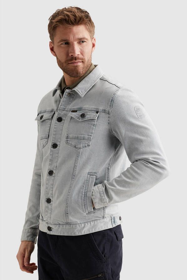 PME Legend spijkerjas met backprint light blue denim - Foto 2
