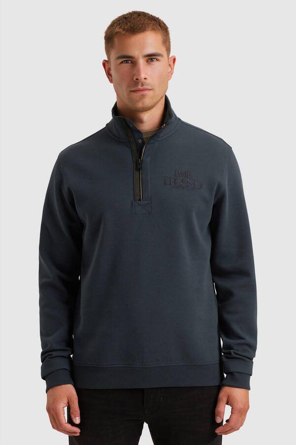 PME Legend Sweatshirt met opstaande kraag en ritssluiting