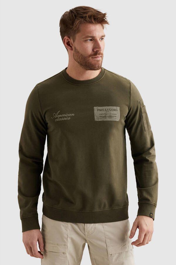 PME LEGEND Sweatshirt met artworks en flight pocket