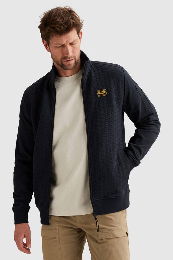 PME LEGEND Sweat jacket met structuren en flight pocket
