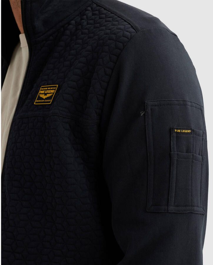 PME LEGEND Sweat jacket met structuren en flight pocket - Foto 2
