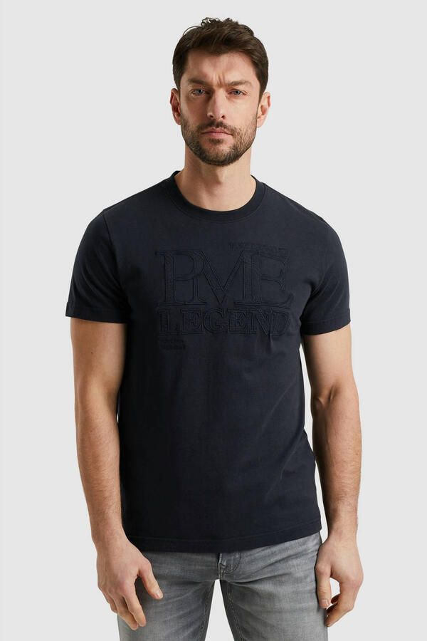 PME LEGEND Heren Polo's & T-shirts Single Jersey Donkerblauw - Foto 7