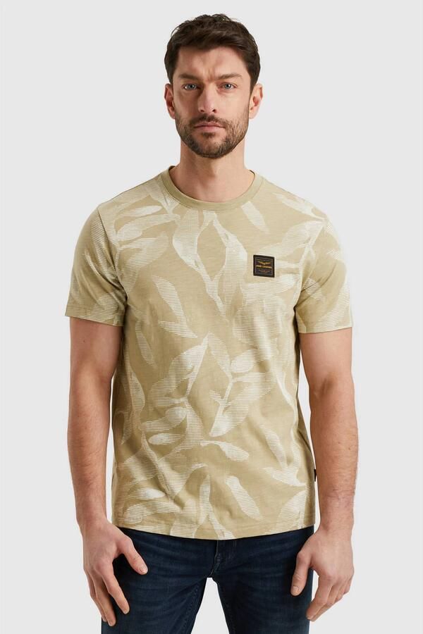 PME LEGEND Heren Polo's & T-shirts Slub Jersey Aop Beige - Foto 7