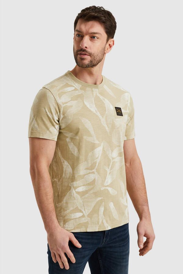 PME LEGEND Heren Polo's & T-shirts Slub Jersey Aop Beige - Foto 6