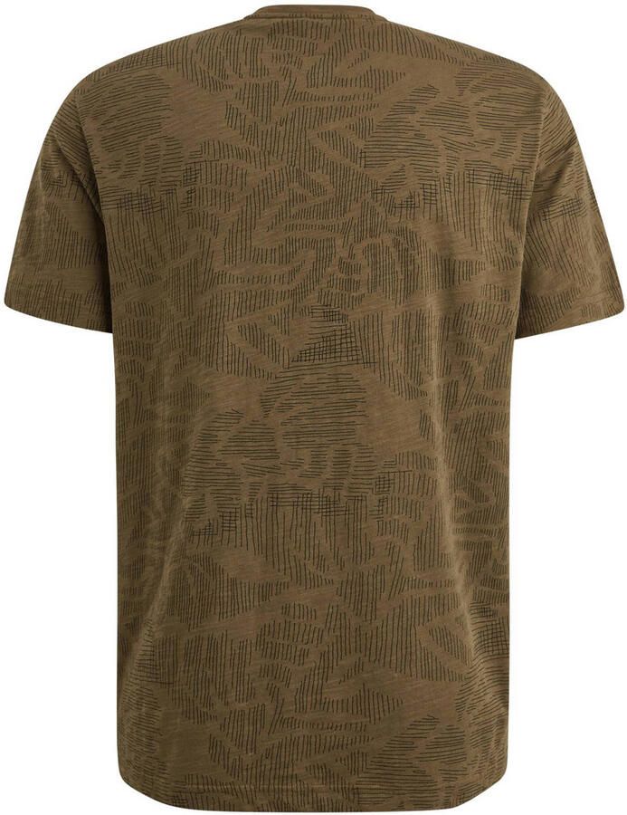 PME LEGEND Heren Polo's & T-shirts Short Sleeve R-neck Slub Jersey Aop Groen - Foto 5