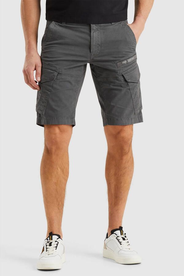 PME Legend Slim fit korte cargobroek met labelprint model 'NORDROP'