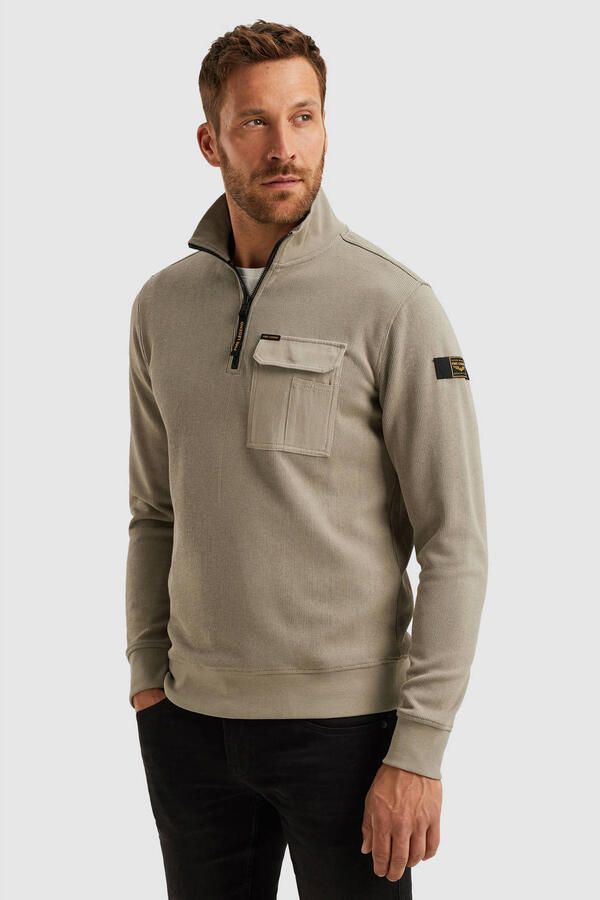 PME Legend trui met ingebreid patroon beige - Foto 2